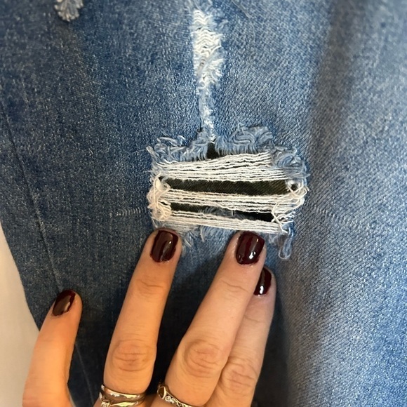 Glitzy Girlz size 16 denim stretchy jeans with camo cuff and underlay - Picture 4 of 9